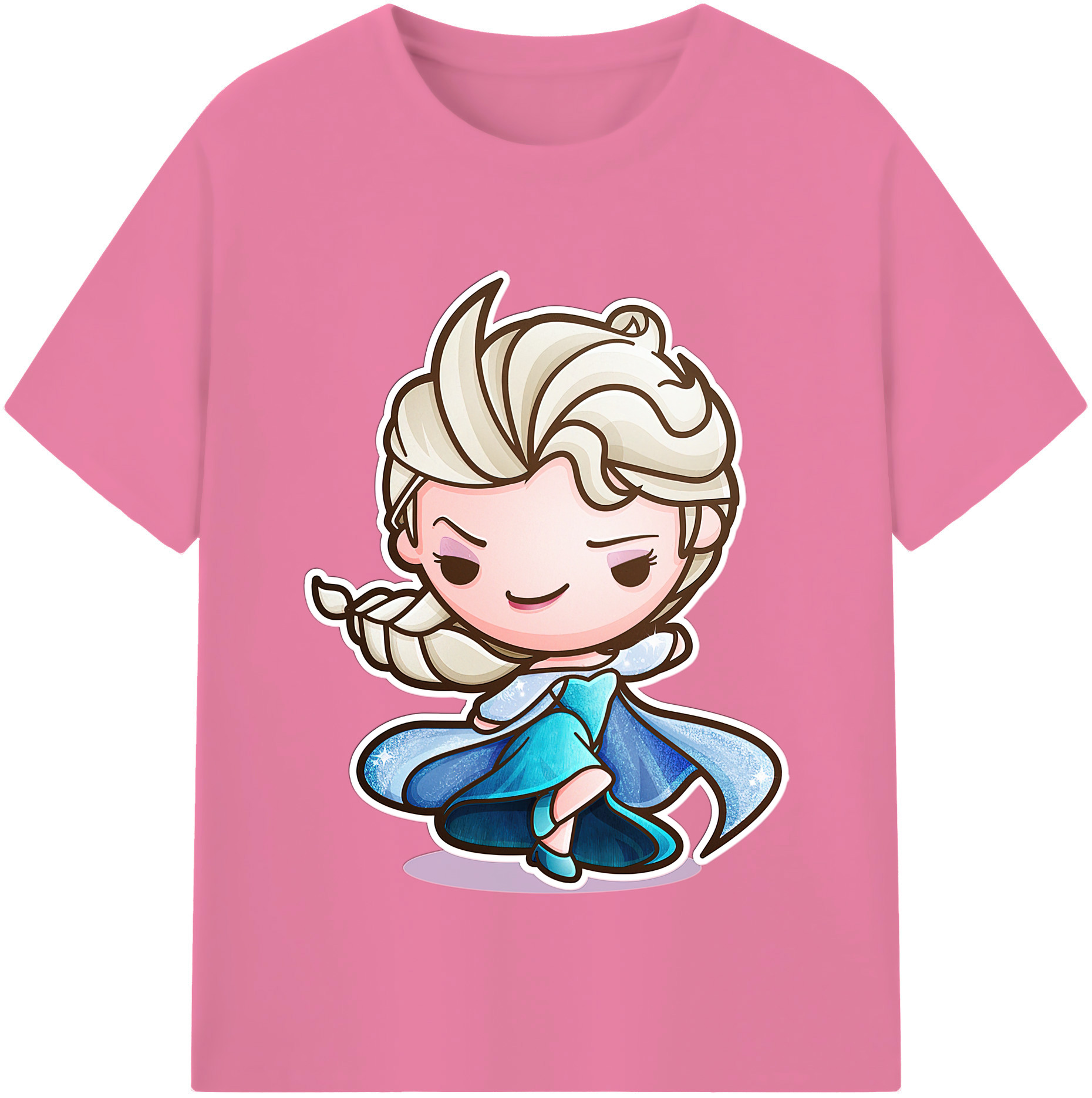 （画像用） アナと雪の女王 アンナ エルサ Frozen Anna Elsa 綿100％半袖Tシャツ（フロントプリント）